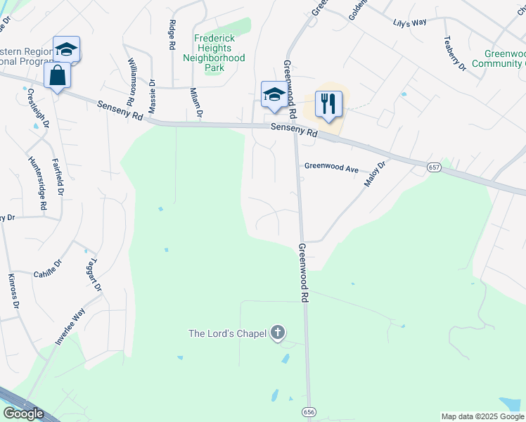 map of restaurants, bars, coffee shops, grocery stores, and more near 108 Meadowbrooke Place in Winchester