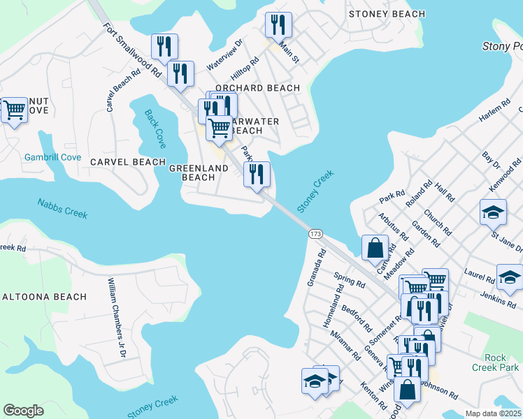 map of restaurants, bars, coffee shops, grocery stores, and more near 430 Greenland Beach Road in Riviera Beach