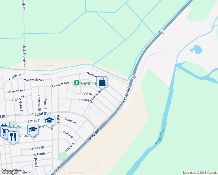 map of restaurants, bars, coffee shops, grocery stores, and more near 1312 Nadene Drive in Marysville
