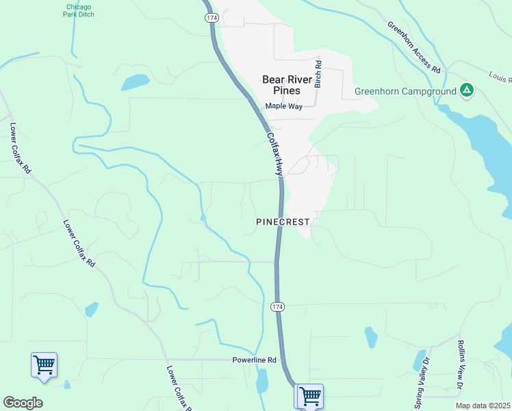 map of restaurants, bars, coffee shops, grocery stores, and more near 13971 Tervetuloa Lane in Grass Valley