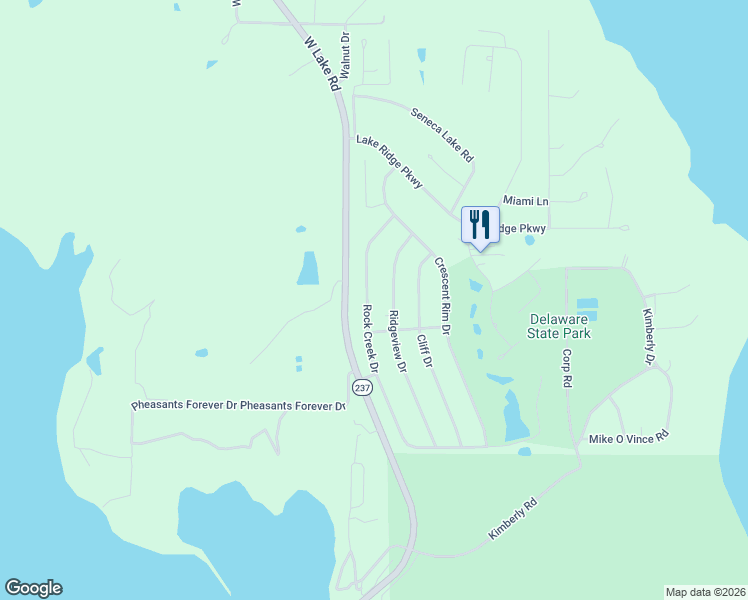 map of restaurants, bars, coffee shops, grocery stores, and more near 6428 Rock Creek Drive in Ozawkie