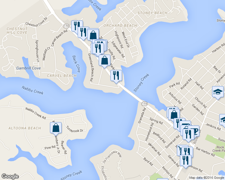 map of restaurants, bars, coffee shops, grocery stores, and more near 424 Greenland Beach Road in Riviera Beach