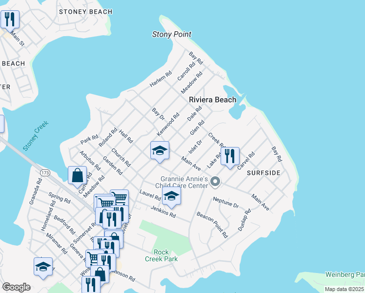 map of restaurants, bars, coffee shops, grocery stores, and more near 203 Glen Road in Pasadena