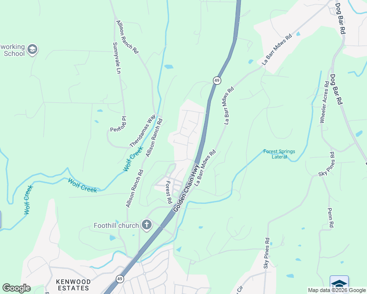 map of restaurants, bars, coffee shops, grocery stores, and more near 10065 Quartz Mine Place in Grass Valley