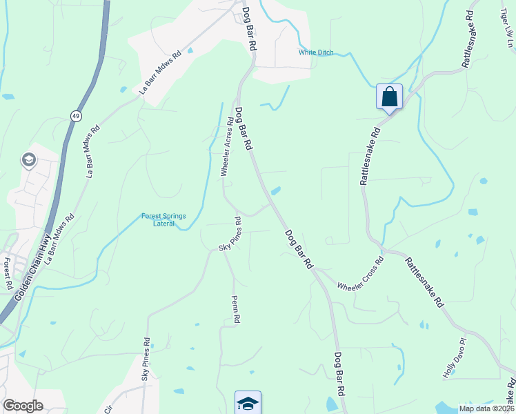 map of restaurants, bars, coffee shops, grocery stores, and more near 14000 Wheeler Acres Road in Grass Valley