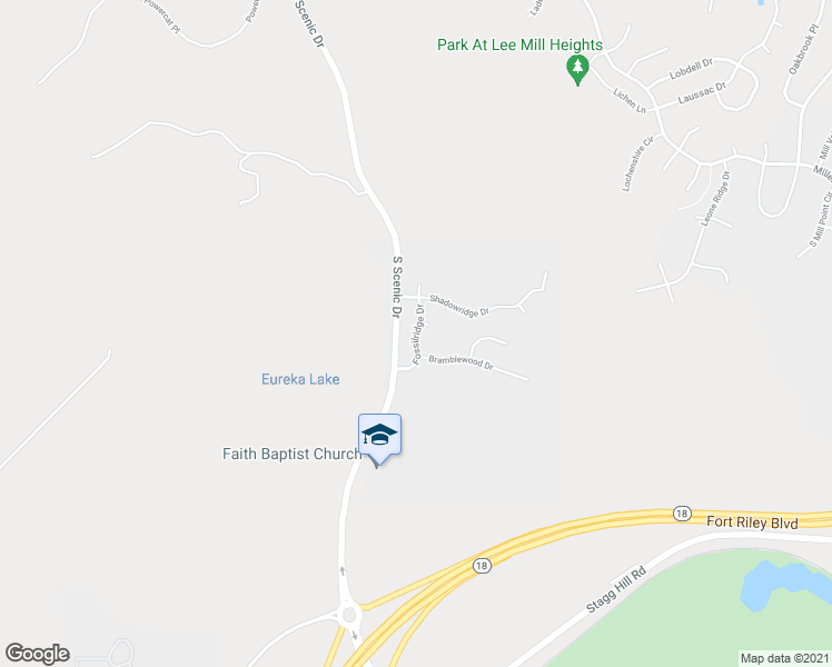 map of restaurants, bars, coffee shops, grocery stores, and more near 816 Fossilridge Drive in Manhattan