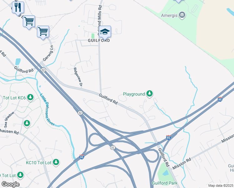 map of restaurants, bars, coffee shops, grocery stores, and more near 9538 Oakhurst Drive in Columbia
