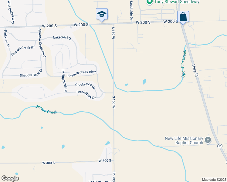 map of restaurants, bars, coffee shops, grocery stores, and more near 3850 South 150 West in Columbus