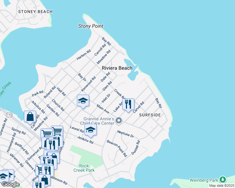 map of restaurants, bars, coffee shops, grocery stores, and more near 8524 Creek Road in Pasadena