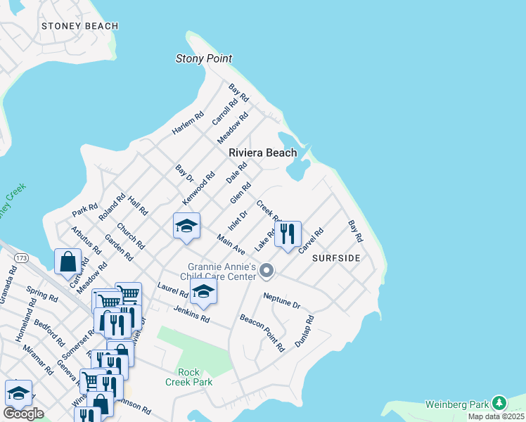 map of restaurants, bars, coffee shops, grocery stores, and more near 8524 Creek Road in Pasadena