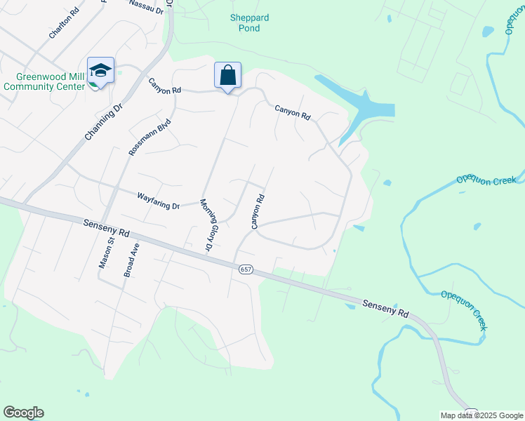 map of restaurants, bars, coffee shops, grocery stores, and more near 123 Canyon Road in Winchester