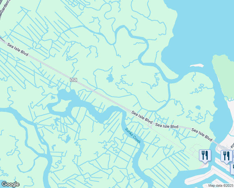 map of restaurants, bars, coffee shops, grocery stores, and more near 130 Sea Isle Boulevard in Dennis