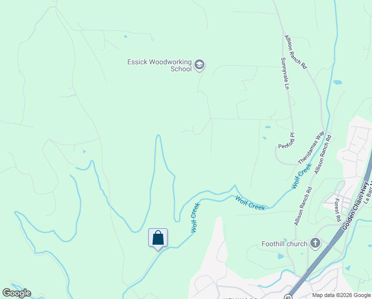 map of restaurants, bars, coffee shops, grocery stores, and more near 15772 Sunnyvale Lane in Grass Valley