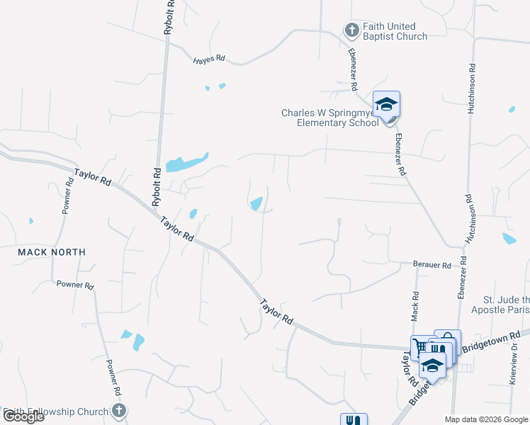 map of restaurants, bars, coffee shops, grocery stores, and more near 3929 Springoak Drive in Cincinnati