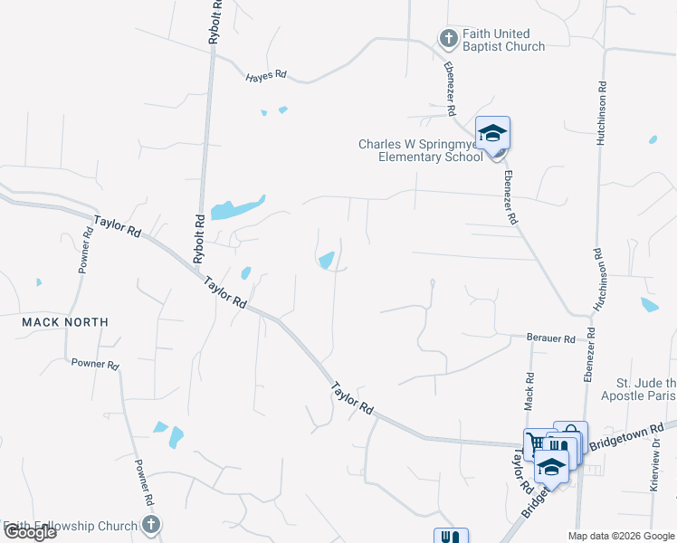 map of restaurants, bars, coffee shops, grocery stores, and more near 3929 Springoak Drive in Cincinnati
