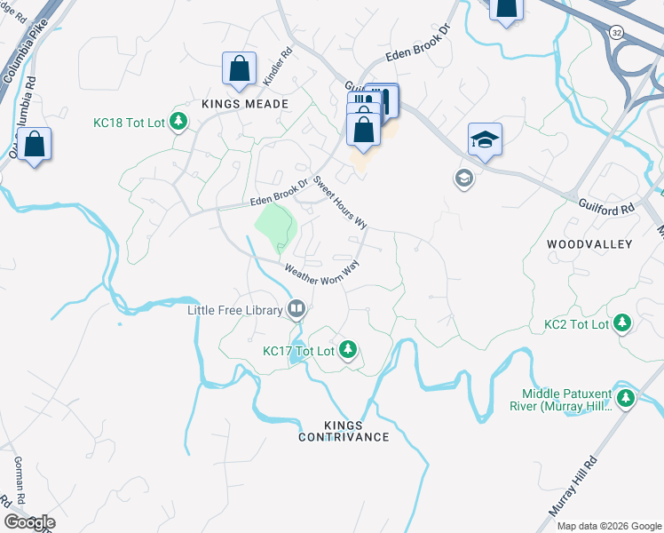 map of restaurants, bars, coffee shops, grocery stores, and more near 7593 Weather Worn Way in Columbia