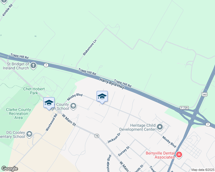 map of restaurants, bars, coffee shops, grocery stores, and more near 420 Delany Court in Berryville