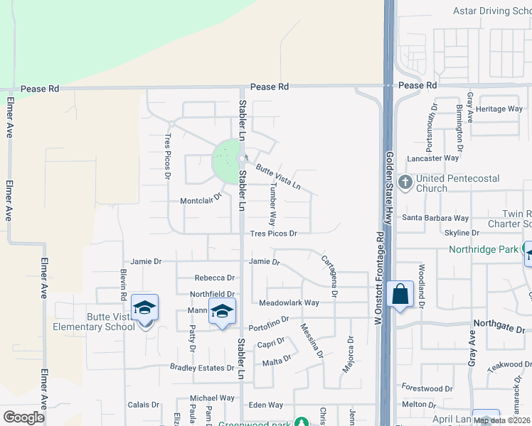 map of restaurants, bars, coffee shops, grocery stores, and more near 1545 Ravi Court in Yuba City