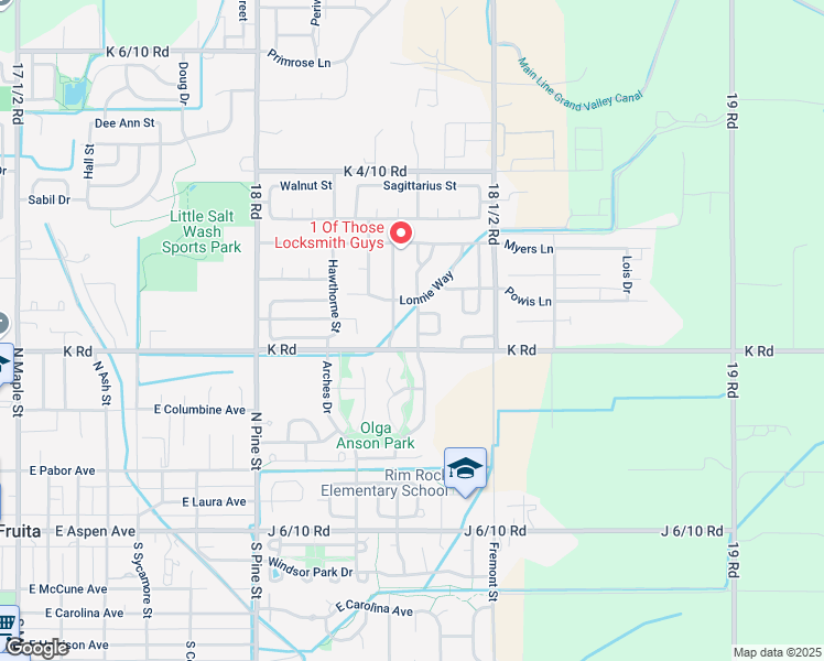 map of restaurants, bars, coffee shops, grocery stores, and more near 412 Virgo Way in Fruita