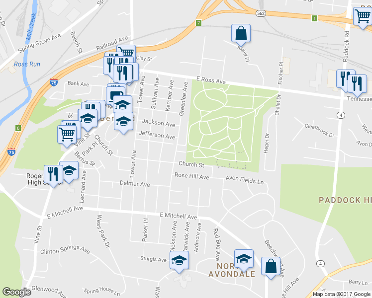 map of restaurants, bars, coffee shops, grocery stores, and more near 514 Scenic Avenue in Cincinnati