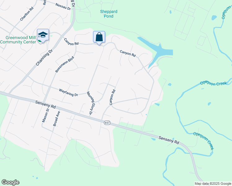 map of restaurants, bars, coffee shops, grocery stores, and more near 119 Canyon Road in Winchester