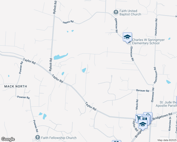 map of restaurants, bars, coffee shops, grocery stores, and more near 3936 Springoak Drive in Cincinnati