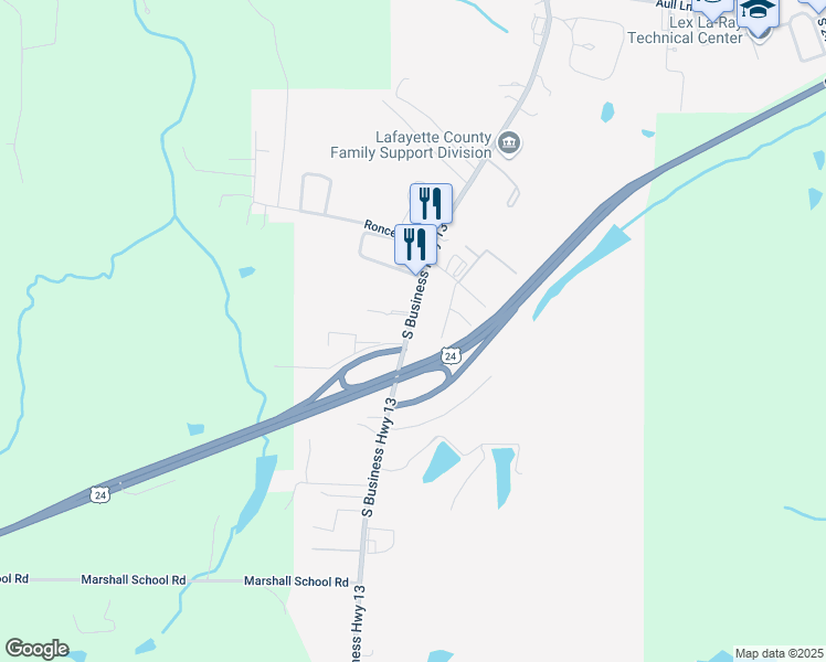 map of restaurants, bars, coffee shops, grocery stores, and more near 918 South Business Highway 13 in Lexington