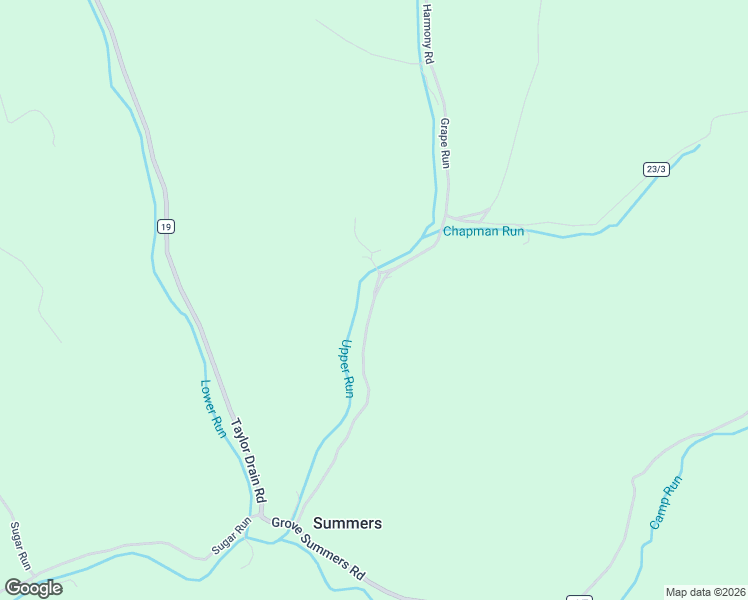 map of restaurants, bars, coffee shops, grocery stores, and more near Grape Run in Doddridge County