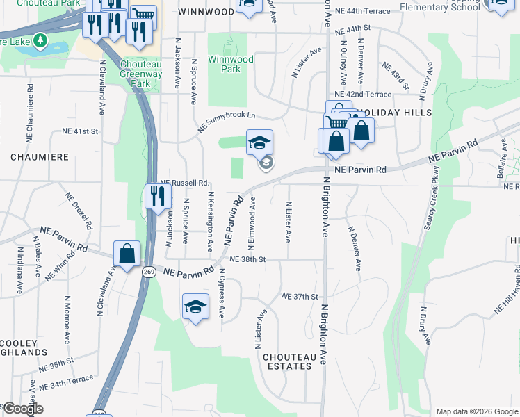 map of restaurants, bars, coffee shops, grocery stores, and more near in Avondale