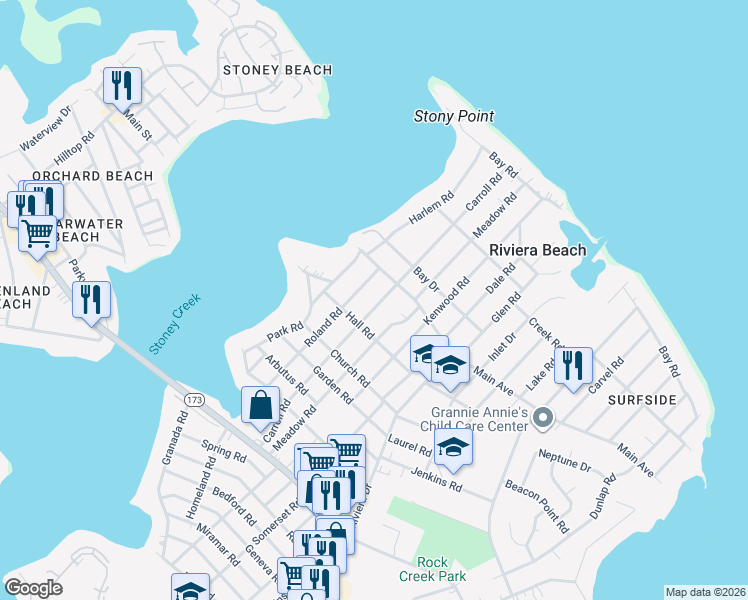map of restaurants, bars, coffee shops, grocery stores, and more near 182 Carroll Road in Pasadena