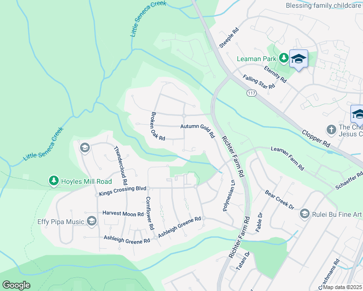 map of restaurants, bars, coffee shops, grocery stores, and more near 18506 Crossview Road in Boyds