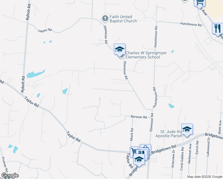 map of restaurants, bars, coffee shops, grocery stores, and more near 3981 Gillian Grove in Cincinnati
