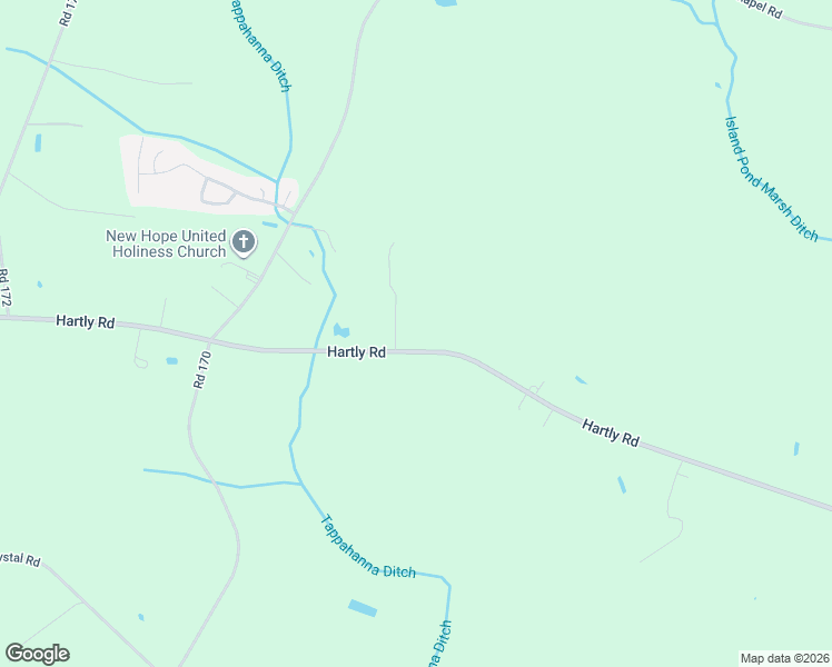 map of restaurants, bars, coffee shops, grocery stores, and more near 1863 Hartly Road in Hartly