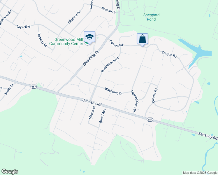 map of restaurants, bars, coffee shops, grocery stores, and more near 202 Wayfaring Drive in Winchester