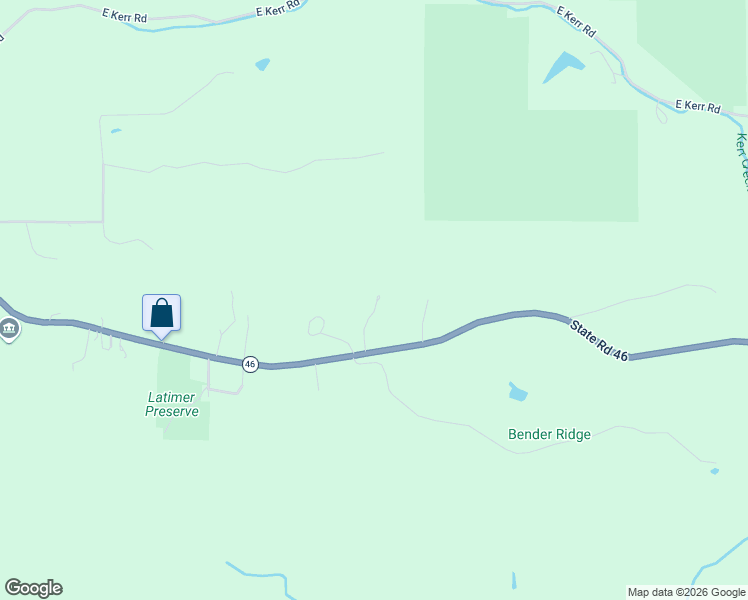 map of restaurants, bars, coffee shops, grocery stores, and more near 6469 Indiana 46 in Bloomington