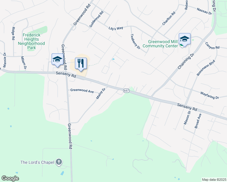 map of restaurants, bars, coffee shops, grocery stores, and more near 2077 Senseny Road in Winchester