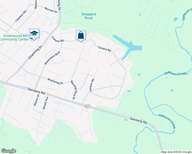 map of restaurants, bars, coffee shops, grocery stores, and more near 113 Canyon Road in Winchester