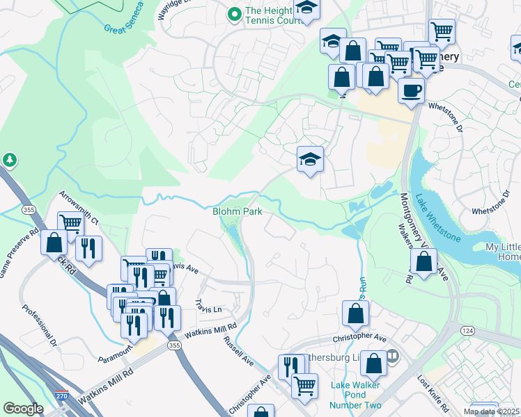 map of restaurants, bars, coffee shops, grocery stores, and more near 936 Windbrooke Drive in Gaithersburg