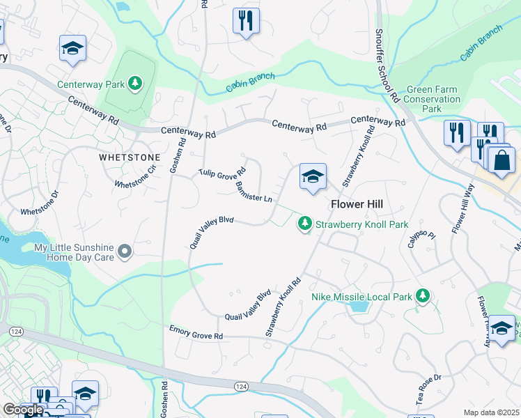 map of restaurants, bars, coffee shops, grocery stores, and more near 18811 Pintail Lane in Gaithersburg