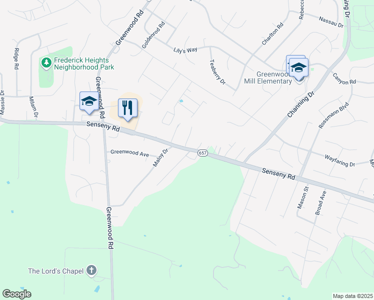 map of restaurants, bars, coffee shops, grocery stores, and more near 2077 Senseny Road in Winchester