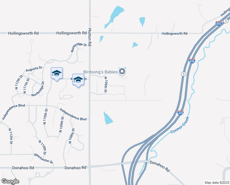 map of restaurants, bars, coffee shops, grocery stores, and more near 10519 Kane Drive in Kansas City