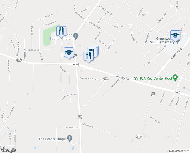 map of restaurants, bars, coffee shops, grocery stores, and more near 117 Greenwood Avenue in Winchester