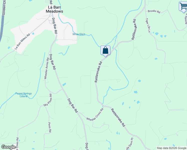 map of restaurants, bars, coffee shops, grocery stores, and more near 15099 Rattlesnake Road in Grass Valley