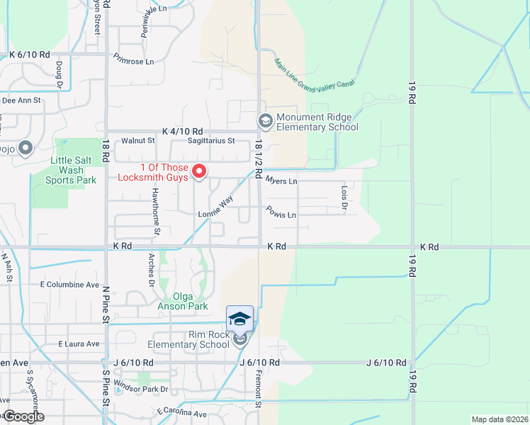 map of restaurants, bars, coffee shops, grocery stores, and more near 1502-1592 Elmont Ct in Fruita