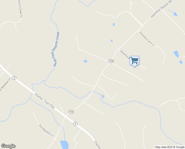 map of restaurants, bars, coffee shops, grocery stores, and more near 16329 Hamilton Station Road in Waterford