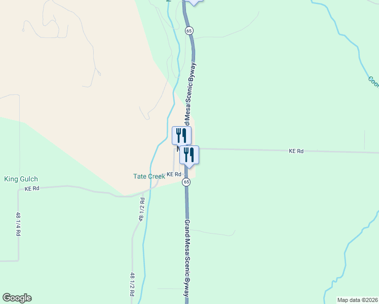 map of restaurants, bars, coffee shops, grocery stores, and more near 49019 K E Rd in Mesa