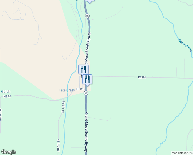 map of restaurants, bars, coffee shops, grocery stores, and more near 49134 K East Road in Mesa