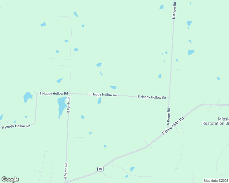 map of restaurants, bars, coffee shops, grocery stores, and more near 25306 East Happy Hollow Road in Independence