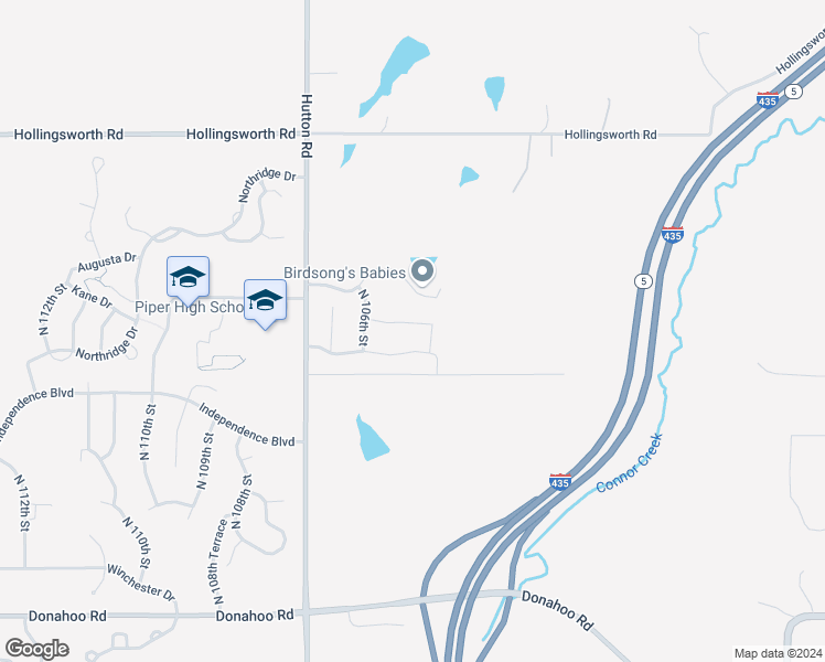 map of restaurants, bars, coffee shops, grocery stores, and more near 10519 Kane Drive in Kansas City