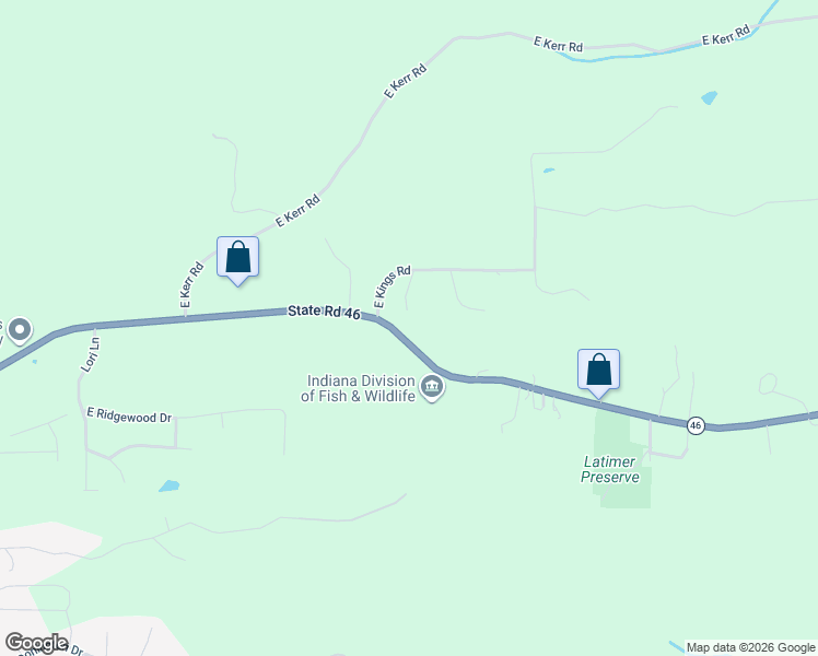 map of restaurants, bars, coffee shops, grocery stores, and more near 5699 East Ariel Way in Bloomington